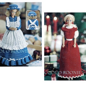 PDF Crochet Pattern - Fashion Doll Crochet Dress Patterns - 11 1/2" Vintage Fashion Doll PDF Crochet Patterns