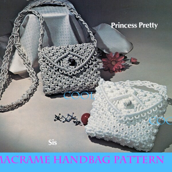 DIY Macrame Pattern - Womens Handbag - Boho Style Bag Purse - PDF Macrame Pattern