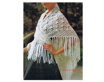 Crochet Women's Shawl Pattern Fan shaped Motif Shawl PDF Crochet Pattern Digital Instant Download