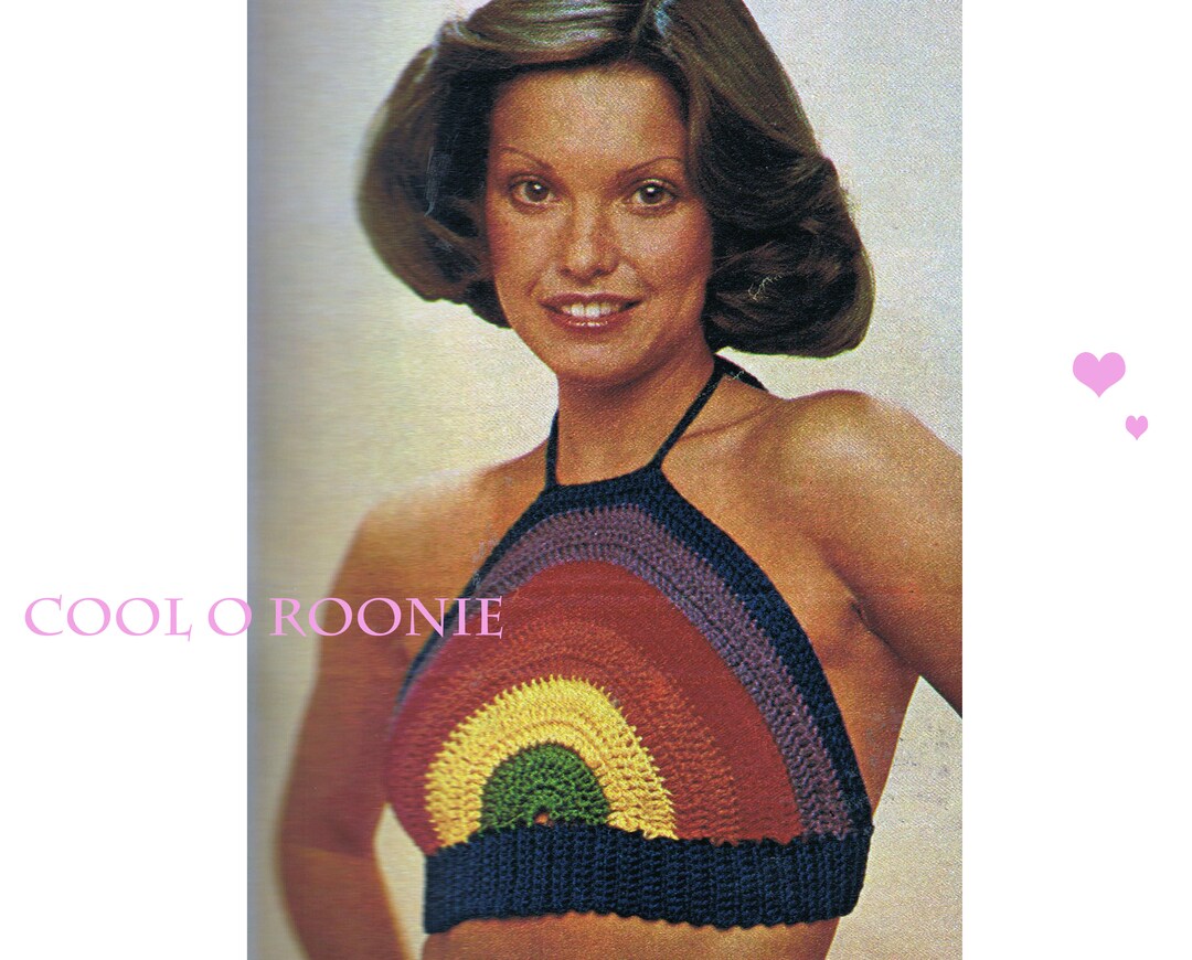 Halter Top Crochet Pattern Vintage 1970's Womens Boho Etsy