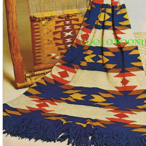 Vintage Crochet Afghan Pattern Navajo Blanket Worked in Etsy