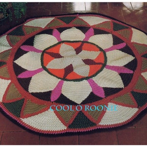 Rug Crochet Pattern - Home Crochet Pattern - Round Rug PDF Crochet Pattern Digital Download