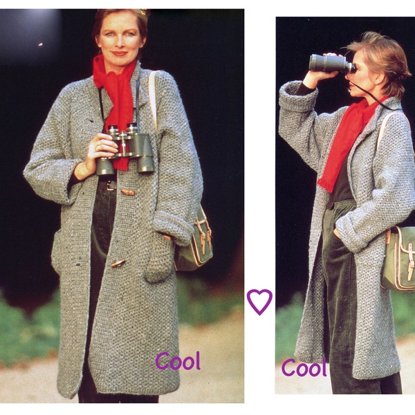 CROCHET Pattern Womens Coat Vintage 80's Sweater Coat Crochet Pattern PDF DIY Crochet