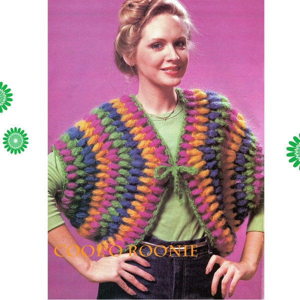 CROCHET Pattern, Womens top pattern, Bolero Crochet Pattern, Vintage 70's Boho, PDF Crochet Pattern