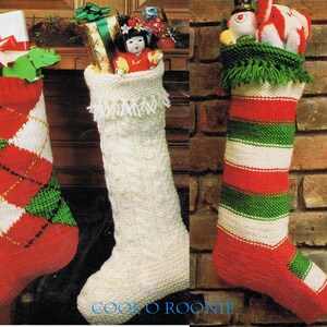 Christmas Stocking Knitting Pattern - Argyle Stocking - Stripped Stocking - Christmas Decor PDF Knitting Pattern Instant Download