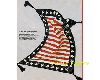 Stars and Bars Afghan Pattern - Home Crochet Pattern - Afghan Blanket - Throw - PDF Crochet Pattern Instant Download