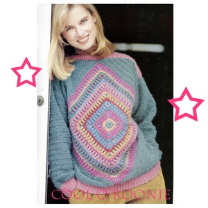 Womens CROCHET Pattern, Crochet Sweater Pattern, Pullover Granny Square Crochet Pattern  PDF Crochet Pattern