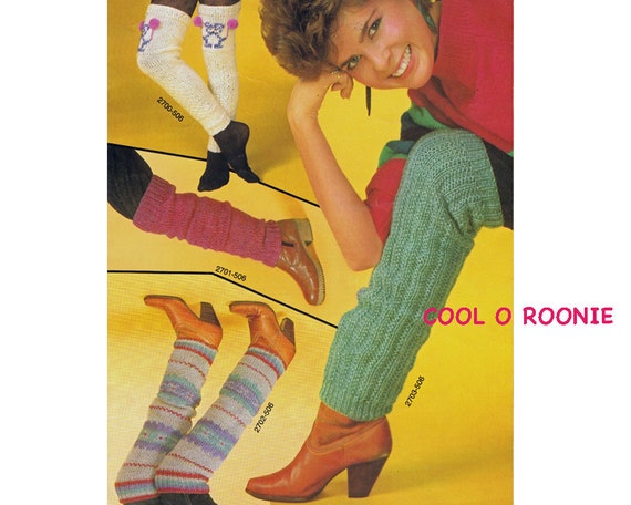 Leg Warmers Knitting Patterns Women's Boho Leggings Pattern 1970's