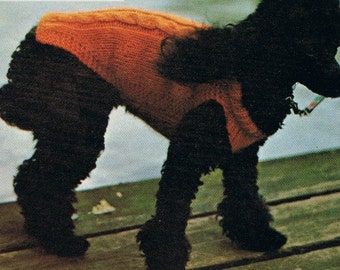 Dog Coat Knitting Pattern - Cable Knit Pattern Dog Sweater Jacket PDF Knitting Pattern