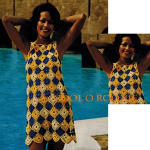 Crochet Dress Pattern Vintage 70s Crocheted Tunic Dress Summer Dress PDF Crochet Pattern - Boho Crochet Pattern