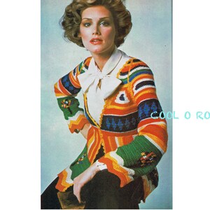 Vintage Crochet Sweater Pattern - Women's Crochet - BOHO 1970's Cardigan - PDF Crochet Top Pattern Instant Download