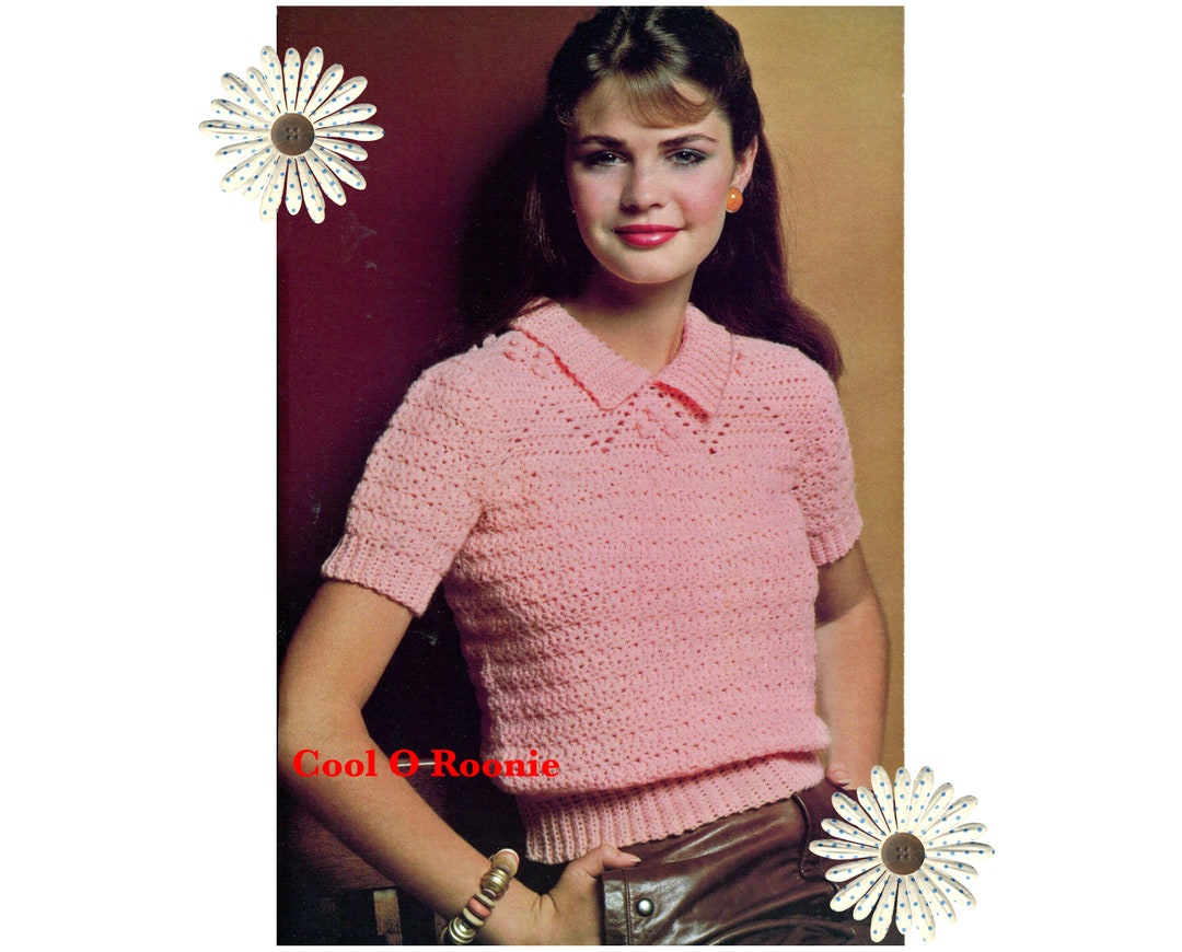 Crochet Pattern Womens Top Summer Crochet Top Vintage 80's Style