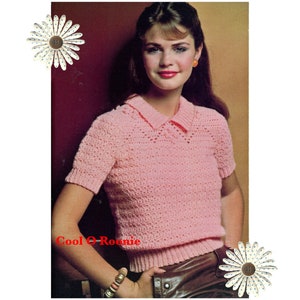 Crochet Pattern Womens Top Summer Crochet Top Vintage 80's Style Crochet Pattern PDF