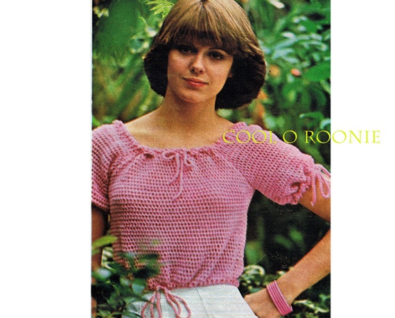 Crochet Top Pattern Womens 1970's Retro Summer Top PDF | Etsy