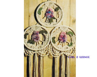 Macrame Wall Hanging - Lilacs Hoop Wall Hanging Pattern Vintage Macrame Digital Pattern Instant Download Almost Free