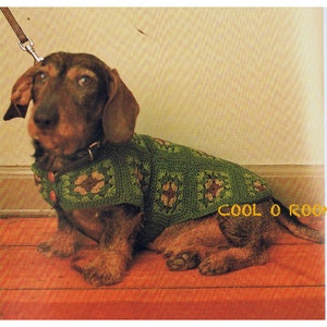 Dog Coat Crochet Pattern Granny Squares Dog Sweater Vintage Dog Clothes PDF Crochet Pattern Instant Download