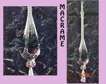 DIY Macrame Pattern - Vintage Plant Hanger Pattern - Home Decor - Outdoor Pot Holder - PDF Macrame Pattern