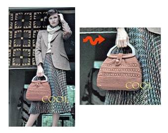 CROCHET PATTERN Crochet Bag Pattern Tote Pattern crochet purse woman bag, summer bag, handbag, Vintage 70's, PDF Crochet Pattern