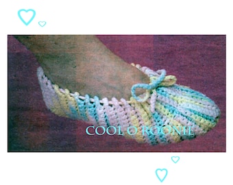 PDF Slipper crochet pattern - Womens Ribbed Slipper Shoe Drawstring Closing - PDF Crochet Pattern