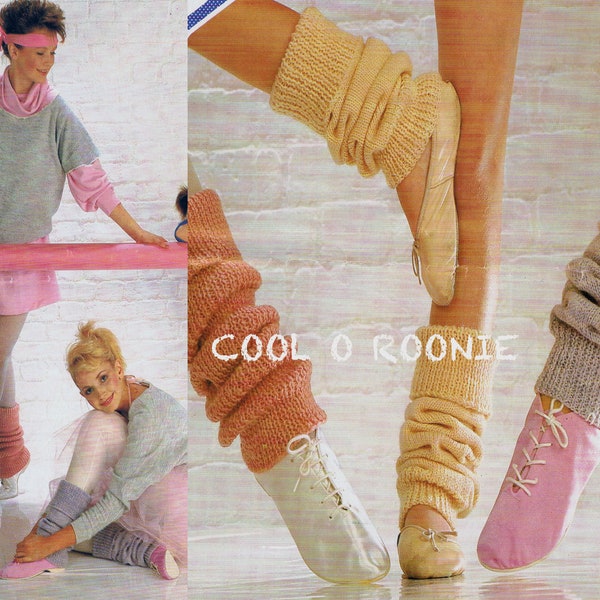Ladies Women's Girls  Easy to Knit Small - Medium - Large DK leg warmers PDF Knitting Pattern