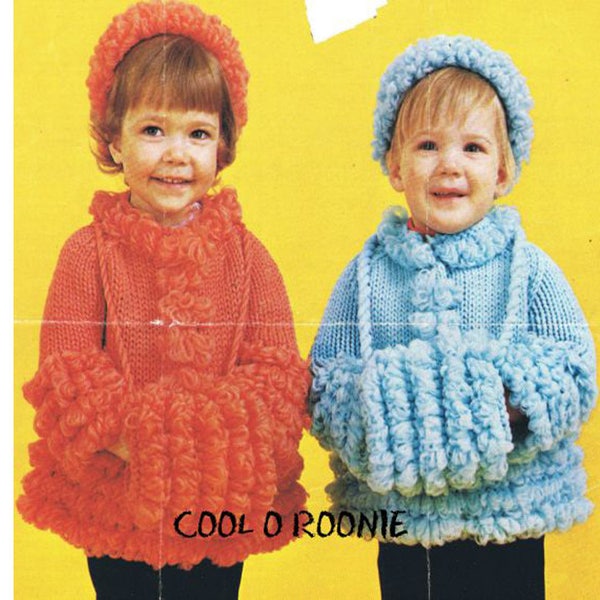 Knitting Pattern Child's Jacket, Hat & Muff Set Vintage 1960's PDF Knitting Pattern Girls Knit Sweater