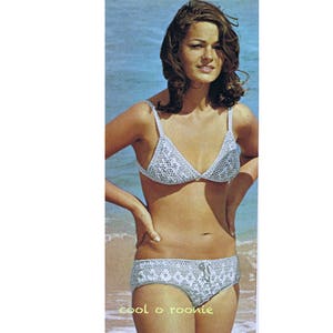 Bikini Crochet Pattern  Womens Bikini 1970's Beach Wear Ladies Swimsuit PDF Crochet Pattern Instant Download