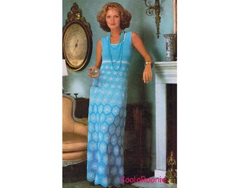 Women's Crochet Pattern 1970's Ladies Dress Pattern PDF Crochet Pattern Instant Download