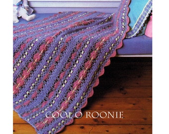 Afghan Crochet Pattern - Vintage Crochet Pattern - Blanket - Throw Pattern - PDF Crochet Pattern Instant Download