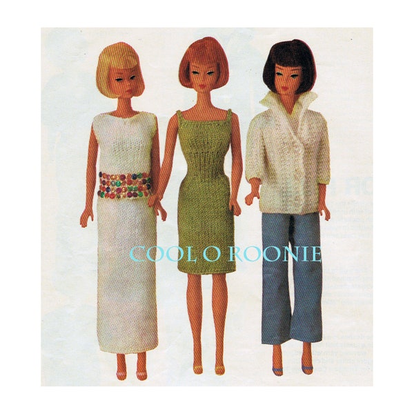 Vintage Knitting Patterns - Fashion Doll - Barbie Knitting - PDF Knitting Patterns Instant Download