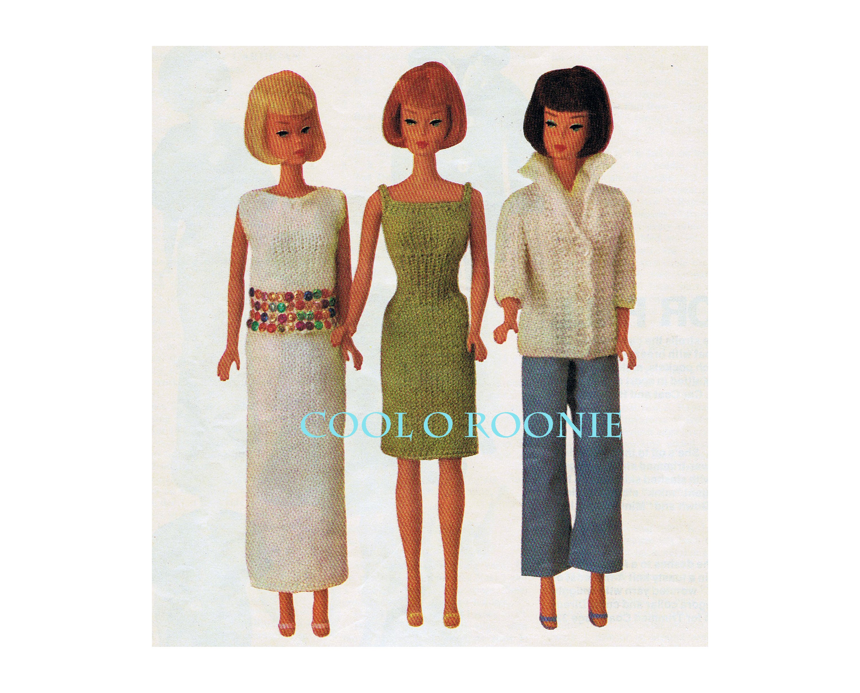 Vintage Knitting Patterns Fashion Doll Barbie Knitting - Etsy Sweden