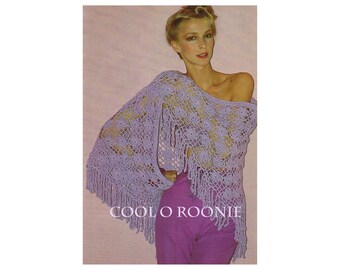 Shawl Crochet Pattern - Women's Vintage 70's Wrap Crochet Pattern - PDF Crochet Pattern Instant Download