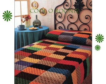 Blanket Knitting Pattern - Vintage Bedspread Knitting - Afghan Knit Pattern - PDF Knitting Pattern