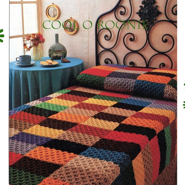 Blanket Knitting Pattern - Vintage Bedspread Knitting - Afghan Knit Pattern - PDF Knitting Pattern