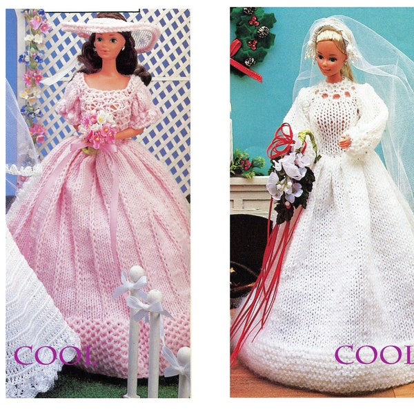 Knitting Pattern Fashion Doll Knitting Barbie Gowns to Knit Vintage Doll Knitting Pattern Knitting Pattern PDF