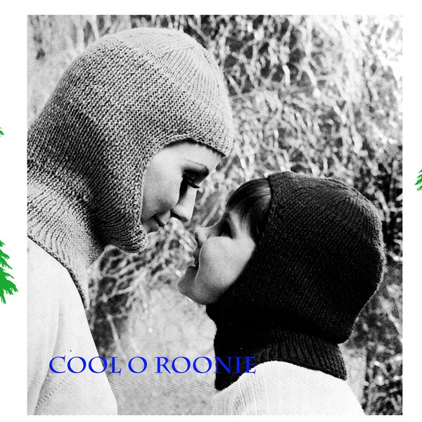 Knitting Pattern, Helmet Women Kids, Cuffed Hats & Mittens Knitting, Winter Wear, Balaclava, PDF Knitting Pattern