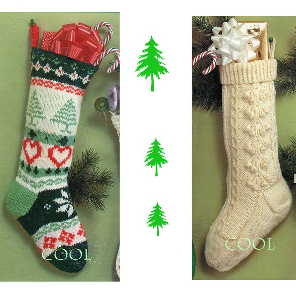 Christmas Stocking Knitting Pattern - Fairisle Xmas Stocking - Fisherman Stocking PDF Knitting Pattern