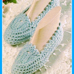 PDF Slipper Pattern -Vintage Crochet Pattern - Womens Slipper Pattern - PDF Crochet Pattern Instant Download