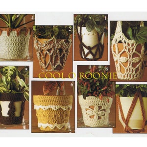 PDF Crochet Pattern - Pot Hangers & Pot Covers Macrame Style PDF Crochet Pattern Home Decor Digital Crochet Pattern