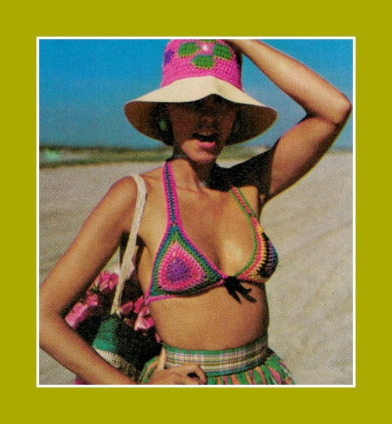 CROCHET Bikini Top Pattern Women's BOHO Beach Bra Top PDF Crochet Pattern Almost Free image 1