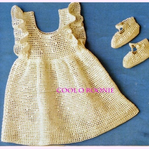 Filet Crochet Dress Pattern - Baby Girl - Toddler - Vintage Sun Dress PDF Crochet Pattern 6 - 12 - 18 months