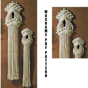 Boho Macrame Wall Hanging Pattern - 1970's Home Decor - PDF Macrame Pattern