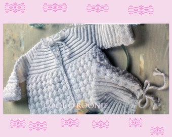 Vintage Crochet Pattern Baby Girl Pretty Sacque Sweater Jacket & Bonnet Set PDF Crochet Pattern Instant Digital Download 6-12m