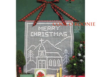 Christmas Crochet Pattern - Thread Crochet Wall Hanger Merry Christmas - PDF Crochet Pattern