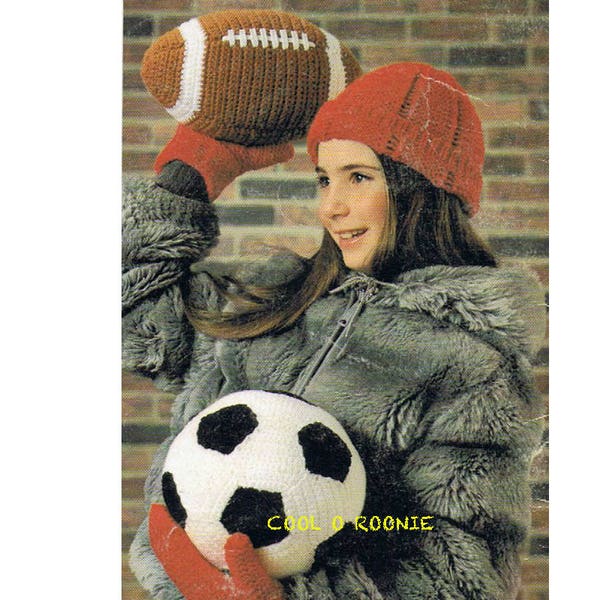 Football and Soccer Ball Crochet Pattern Vintage 1970's PDF Crochet Pattern Instant Download