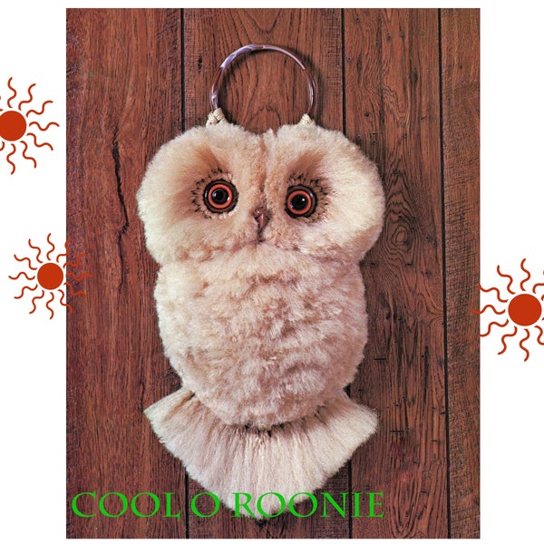 Patrón de macramé DIY - Colgante de pared OWL - Colgador de búho macramé vintage de los años 70 - Patrón de macramé PDF