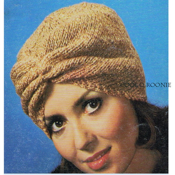 Knitting Patterns - Womens Knit Turban Hat Pattern - PDF Knitting Pattern Instant Download