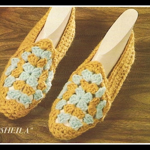 Slipper Crochet Pattern Womens Granny Square Crochet Slipper Pattern - One Size Fits All - PDF Crochet Pattern  Instant Download on Etsy