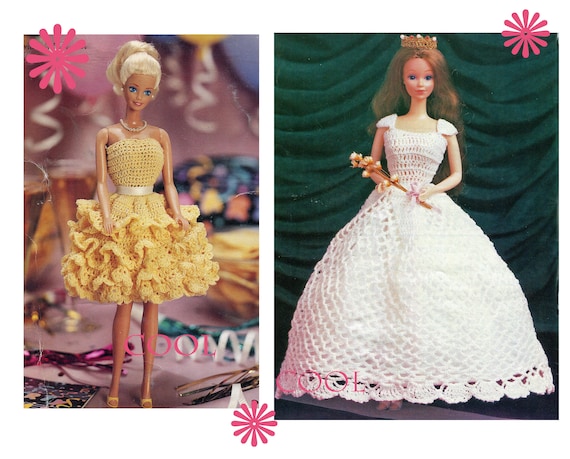 Crochet bride/wedding dress for Barbie (Portuguese/Spanish