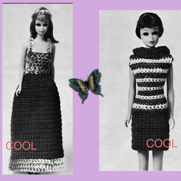 Crochet Pattern Doll Clothes Crochet Fashion Doll Two Gowns for 11 1/2" Doll Crochet Pattern PDF
