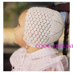 CROCHET PATTERN PDF - Crochet Baby Bonnet - Baby Hat, Lace Baby Bonnet, Winter Hats, Baby Shower Gift, Infant, Thread Crochet  Pattern